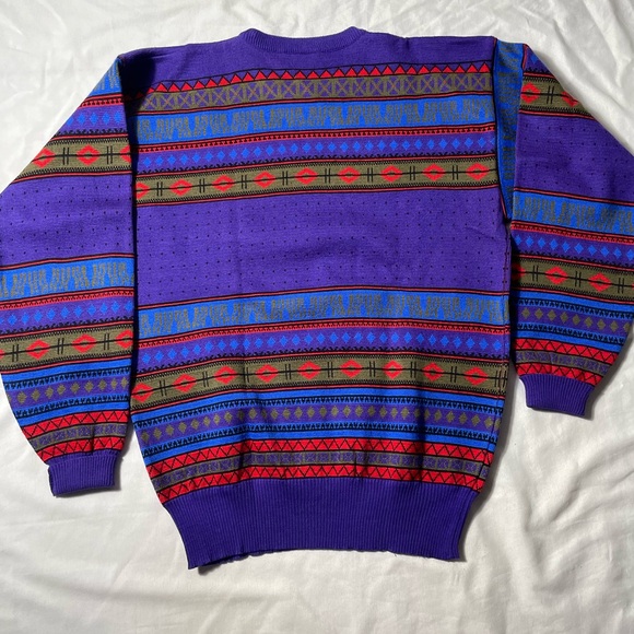 Vintage Meister hagemeister wool acrylic Mulitcolored abstract sweater size XL - Picture 2 of 7